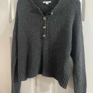 American Eagle Outfitters Black Button Up Sweater